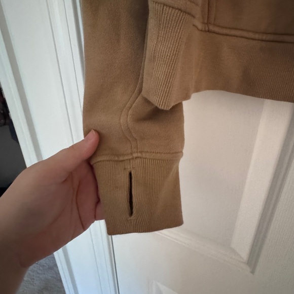 Lululemon XL/XXL Cropped Scuba Pullover Sweatshirt camel tan - Picture 5 of 6